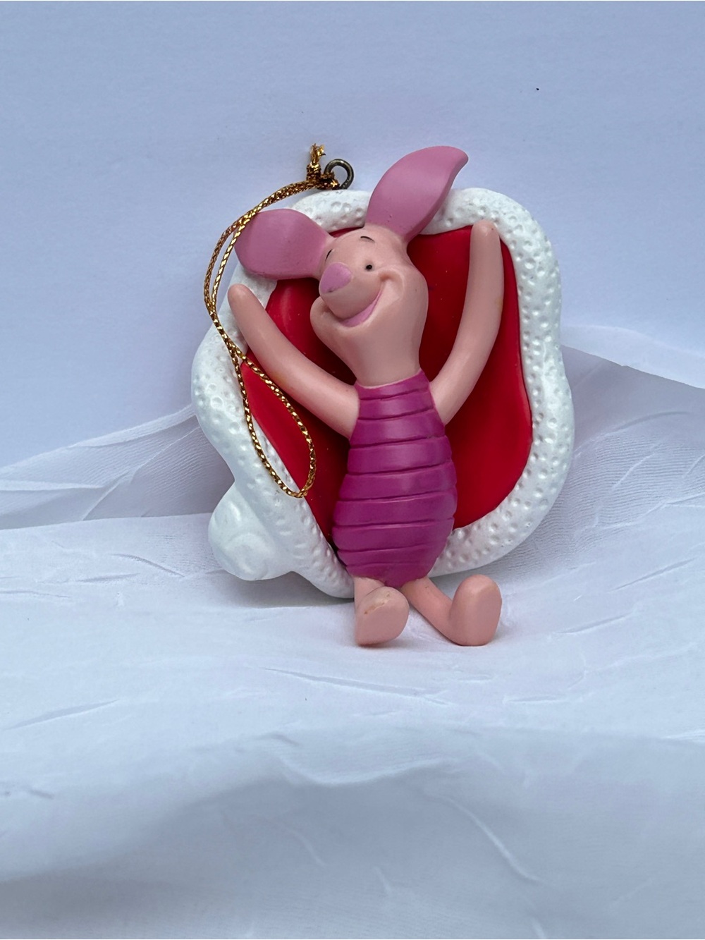 Piglet in a Santa hat Christmas ornament